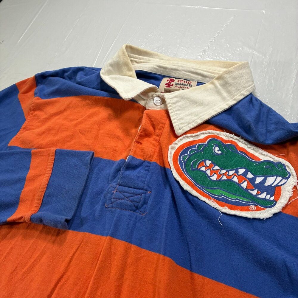 Vtg 90s Florida Gators Rugby Shirt Izod Collegiate Patch Men XL Sports Preppy